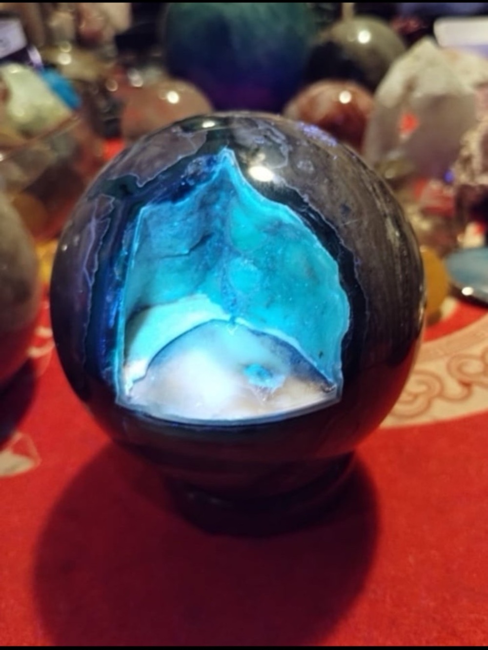 Volcano agate sphere - Picture 11 of 11